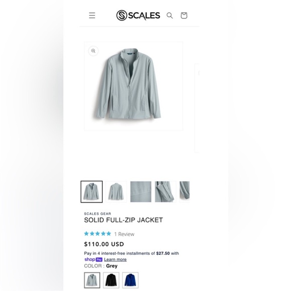 Scales Gear Men’s Jacket Full Zip Large Lightweight Quick Drying Royal Blue NWT - Picture 5 of 9